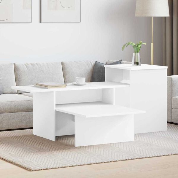 vidaXL Table console Blanc 91,5 x 35 x 38,5 cm Bois d'ing&eacute;nierie