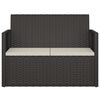 vidaXL Banc de jardin avec coussins Noir 105 cm Résine tressée