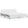 vidaXL Lit avec matelas Dover blanc et noir 200x200 cm similicuir