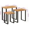vidaXL Tables gigognes 3 pcs avec bord vivant bois massif d'acacia