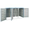 vidaXL Abri pour trois poubelles 207x77,5x112,5 cm Inox