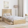 vidaXL Lit de Rangement Ch&ecirc;ne Sonoma 90 x 190 cm Bois d'ing&eacute;nierie