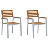 vidaXL Chaise de jardin 2 pc Marron Bois d'Acacia Massif Empilable