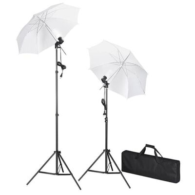 vidaXL Kit de studio photo avec toiles de fond lampes et parapluies