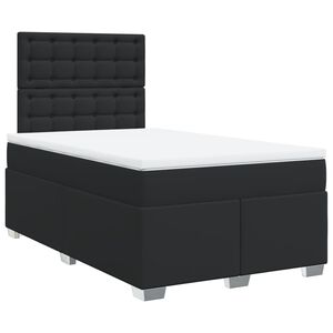 vidaXL Sommier &agrave; lattes de lit matelas Noir 120x200 cm Similicuir