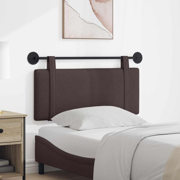 vidaXL T&ecirc;te de lit suspendue Uni Marron fonc&eacute; 110 x 55 x 5 cm tissu