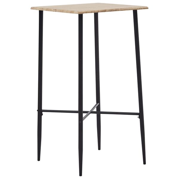 vidaXL Ensemble de bar 3 pcs Similicuir Noir
