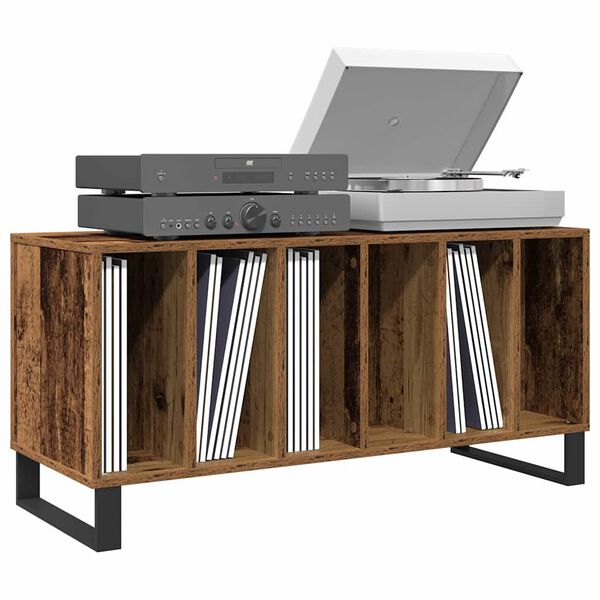 vidaXL Meuble &agrave; vinyles Bois ancien 100 x 38 x 48 cm Bois d'ing&eacute;nierie