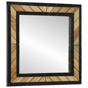 vidaXL Miroir mural Noir et Marron 50 x 2 x 50 cm Bois d'Acacia Massif