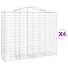 vidaXL Paniers à gabions arqués 4 pcs 200x50x160/180 cm Fer galvanisé