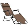 vidaXL Chaises longues pliables 2 pcs avec repose-pied Acier Marron