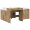 vidaXL Lit haut pour enfants avec bureau Ch&ecirc;ne artisanal