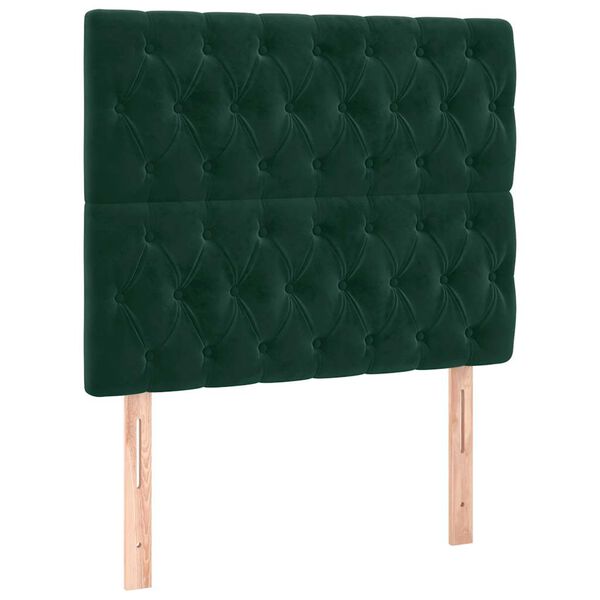 vidaXL T&ecirc;te de lit Vert fonc&eacute; 100x7x118/128 cm Velours