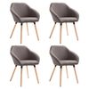 vidaXL Chaises &agrave; manger lot de 4 taupe tissu