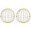 vidaXL Boule avec 320 LED 2 pcs Blanc chaud 50 cm Métal