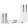 vidaXL Ensemble meuble TV FLORIN 3 pc Blanc brillant Bois d'ing&eacute;nierie