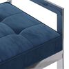vidaXL Banc 97 cm Bleu Velours et acier inoxydable