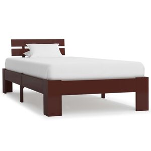 vidaXL Cadre de lit sans matelas marron fonc&eacute; bois pin massif 90x200cm