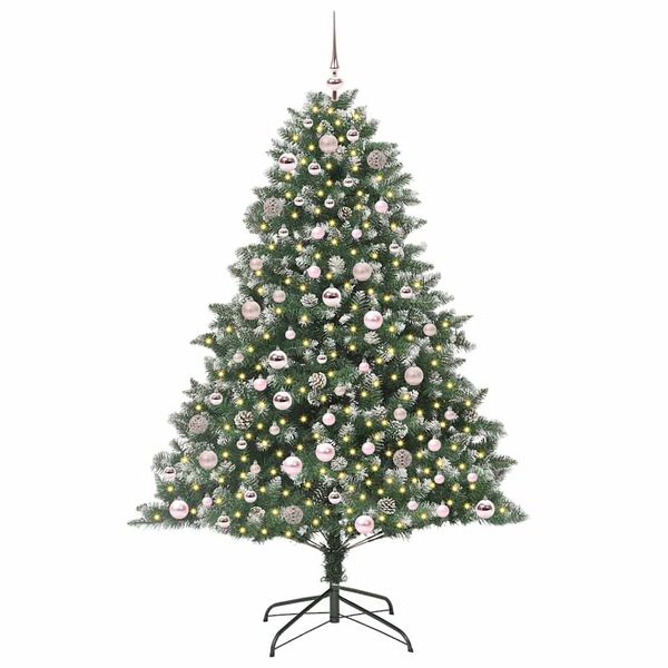 vidaXL Sapin de Noël artificiel avec 300 LED Vert 126 x 126 x 180 cm