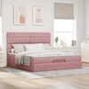 vidaXL Cadre de lit ottoman avec matelas rose 180x200 cm velours