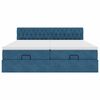 VidaXL Cadre de lit ottoman avec matelas bleu foncé 160x200 cm velours