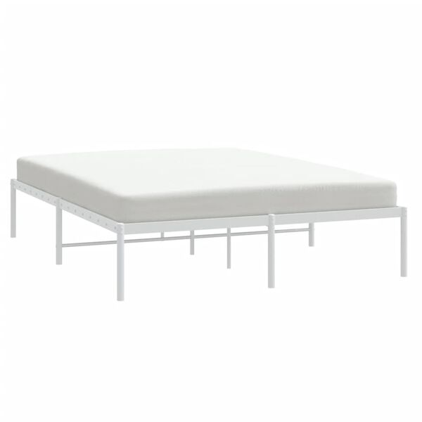 vidaXL Cadre de lit métal sans matelas blanc 140x200 cm