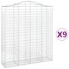 vidaXL Paniers &agrave; gabions arqu&eacute;s 9 pcs 200x50x220/240 cm Fer galvanis&eacute;