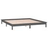 vidaXL Cadre de lit &agrave; LED sans matelas gris 200x200 cm bois massif