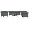 vidaXL Ensemble de canap&eacute;s 3 pcs gris fonc&eacute; tissu