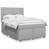 vidaXL Sommier &agrave; lattes de lit avec matelas Gris clair 160x200cm Tissu