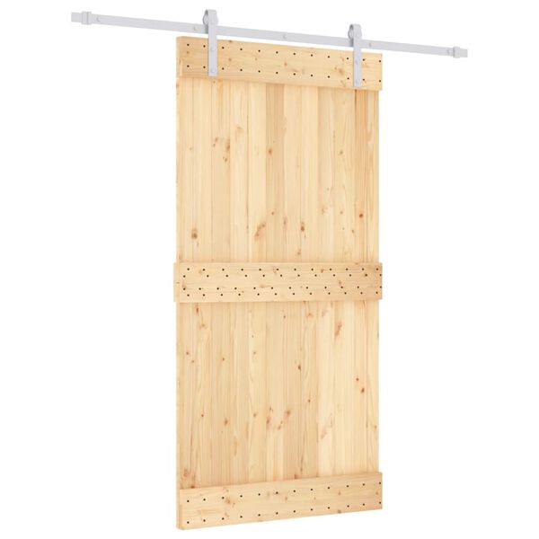 vidaXL Porte coulissante et kit de quincaillerie 100x210 cm pin massif