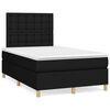 vidaXL Sommier &agrave; lattes de lit matelas et LED noir 120x190 cm tissu
