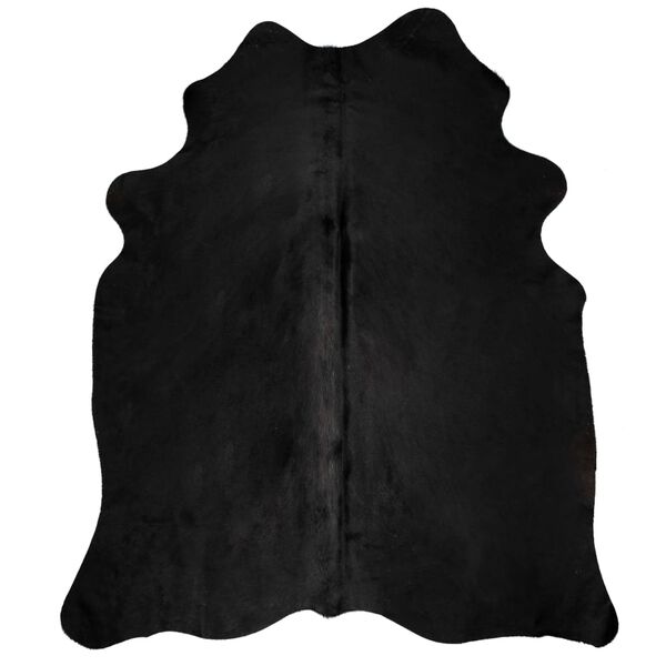 vidaXL Tapis en peau de vache véritable noir 180x220 cm