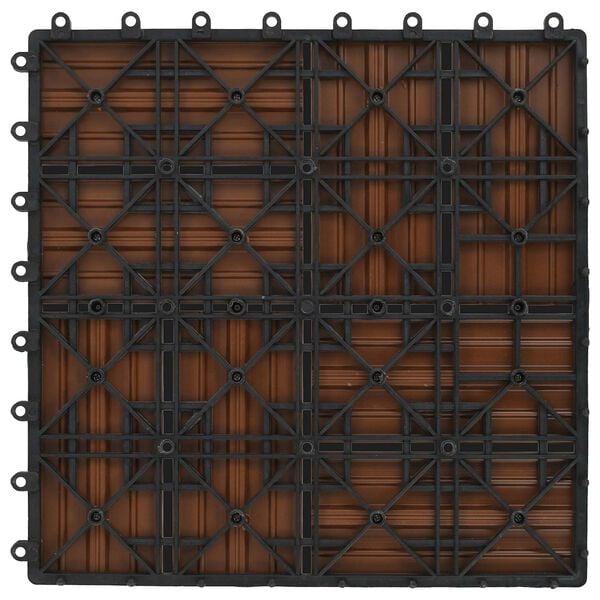 vidaXL Carreau de terrasse 11 pcs Marron 30 x 30 cm WPC