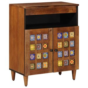 vidaXL Buffet avec porte Noyer 60 x 33 x 75 cm Bois de mangue massif