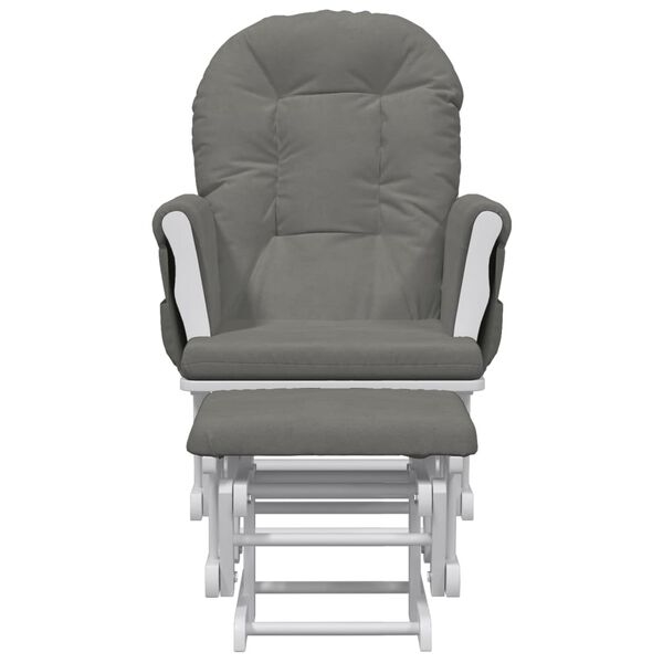 vidaXL Chaise berçante avec repose-pied Gris foncé Tissu