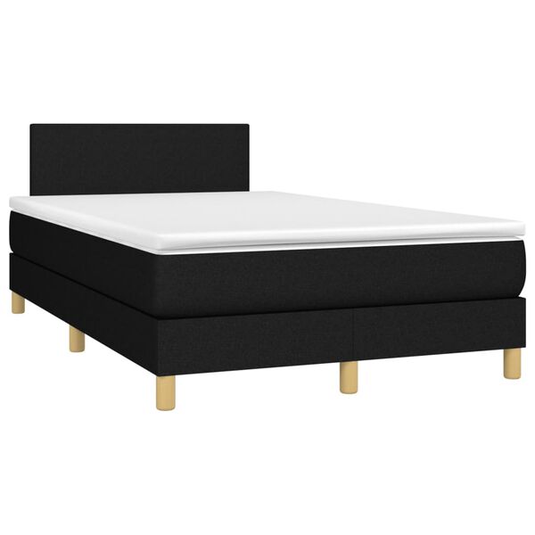 vidaXL Sommier &agrave; lattes de lit avec matelas LED Noir 120x200 cm Tissu