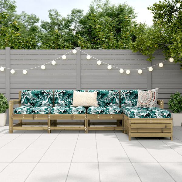 vidaXL Salon de jardin 5 pcs bois de pin impr&eacute;gn&eacute;