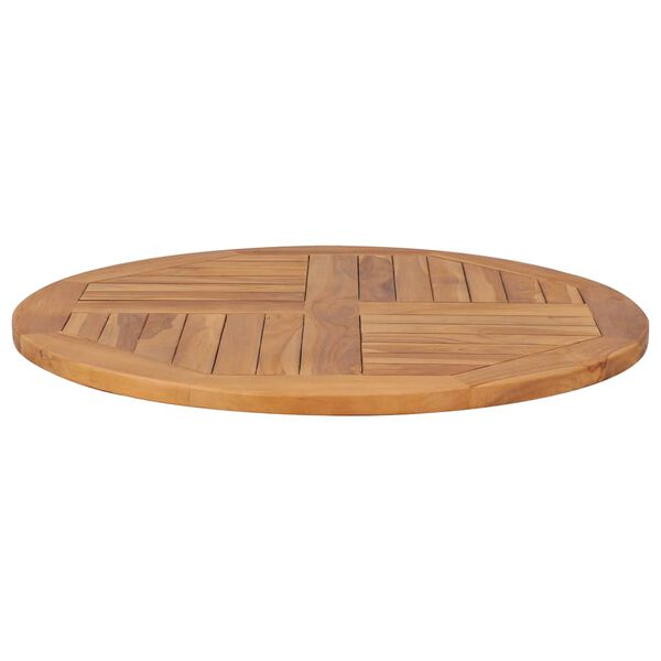 vidaXL Dessus de table Bois de teck solide Rond 2,5 cm 80 cm