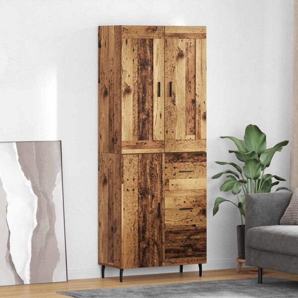 vidaXL Haut Armoire avec tiroir 2 pcs Bois ancien Bois d'ing&eacute;nierie