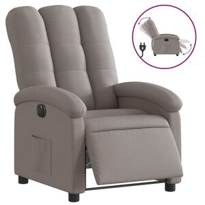 vidaXL Fauteuil inclinable &eacute;lectrique Taupe Tissu