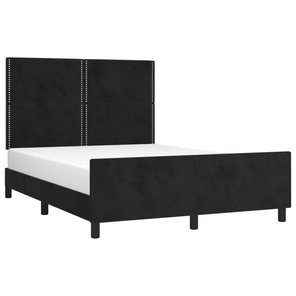 vidaXL Cadre de lit sans matelas noir 140x200 cm velours