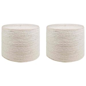 vidaXL Fil en jute 2 pc 2 mm Blanc Jute 100% Tossa