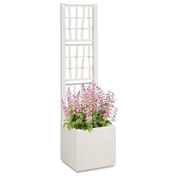 vidaXL Cache-pot de jardin Blanc 36 x 36 x 140 cm Polypropylène