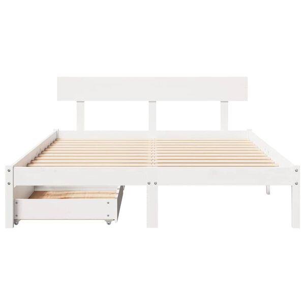 vidaXL Cadre de lit sans matelas blanc 120x200 cm bois de pin massif