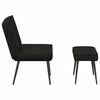 vidaXL Chaise de relaxation avec tabouret Noir Velours
