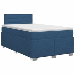 vidaXL Lit boxspring avec matelas Bleu 120 x 190 cm Tissu