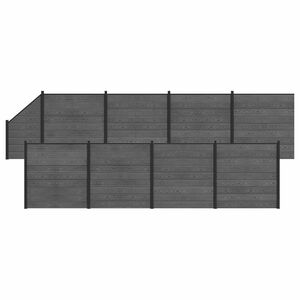 vidaXL Ensemble de Cl&ocirc;ture 9 pc 1484 x 186 cm WPC et Aluminium Gris