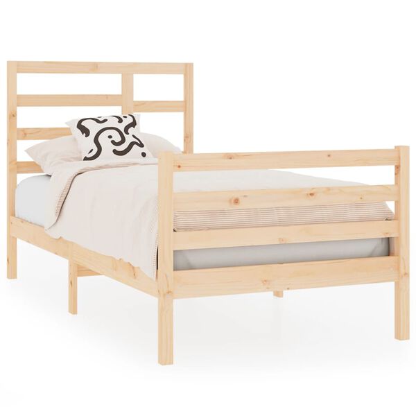 vidaXL Cadre de lit sans matelas bois massif 75x190 cm