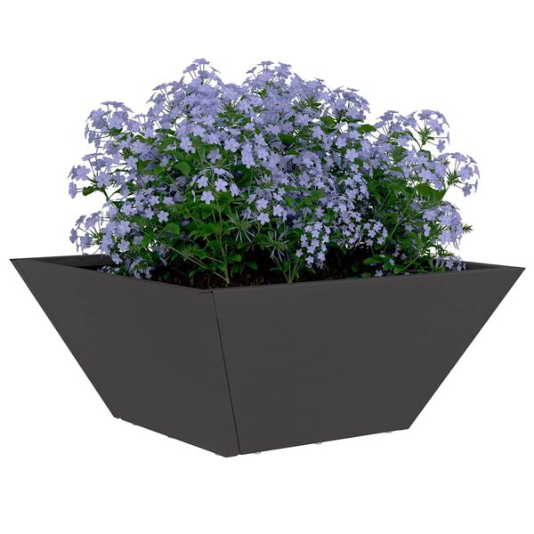 vidaXL Cache-pot de jardin Noir 35 x 35 x 15 cm Acier laminé à froid